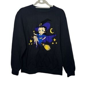 Mega Yacht Betty Boop Halloween Witch Sweatshirt Size Small